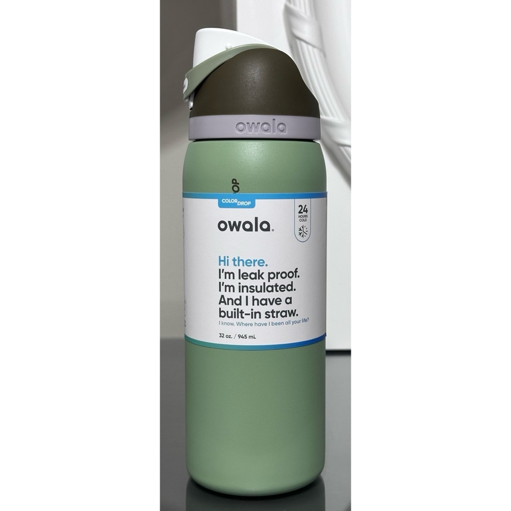 OWALA COLOR‎ DROP FreeSip 32oz Stainless Steel Water Bottle, FRANKIE - Picture 3 of 5